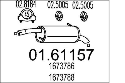 0161157 MTS Глушитель выхлопных газов конечный