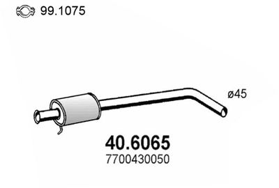 406065 ASSO Средний глушитель выхлопных газов