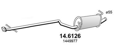 146126 ASSO Средний глушитель выхлопных газов