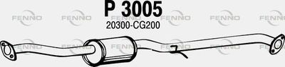 P3005 FENNO Средний глушитель выхлопных газов