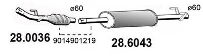 286043 ASSO Средний глушитель выхлопных газов