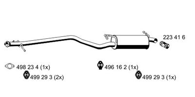 331227 ERNST Средний глушитель выхлопных газов