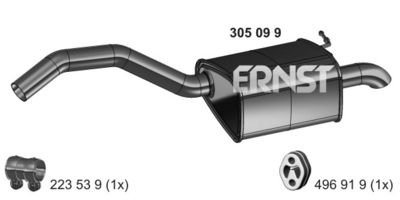 305099 ERNST Глушитель выхлопных газов конечный