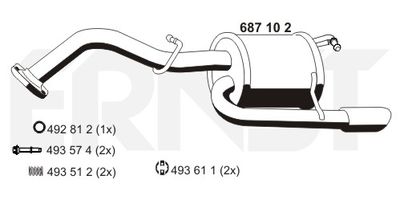 687102 ERNST Глушитель выхлопных газов конечный