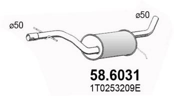 586031 ASSO Средний глушитель выхлопных газов