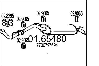 0165480 MTS Глушитель выхлопных газов конечный