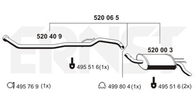 520065 ERNST Глушитель выхлопных газов конечный