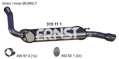 315111 ERNST Глушитель выхлопных газов конечный