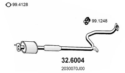 326004 ASSO Средний глушитель выхлопных газов
