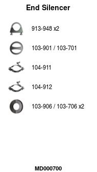 MD000700 FA1 Глушитель выхлопных газов конечный