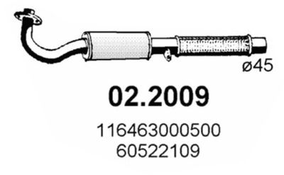 022009 ASSO Предглушитель выхлопных газов