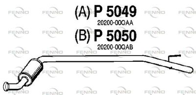P5049 FENNO Средний глушитель выхлопных газов