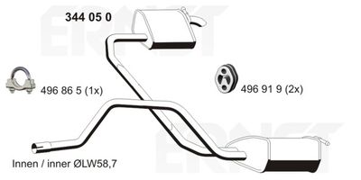 344050 ERNST Глушитель выхлопных газов конечный