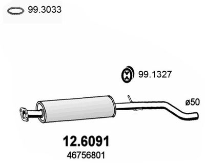 126091 ASSO Средний глушитель выхлопных газов
