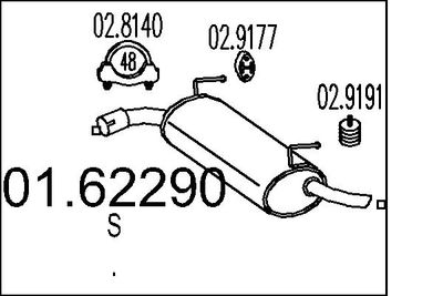 0162290 MTS Глушитель выхлопных газов конечный