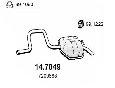 147049 ASSO Глушитель выхлопных газов конечный
