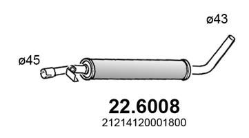226008 ASSO Средний глушитель выхлопных газов