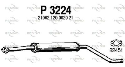 P3224 FENNO Средний глушитель выхлопных газов