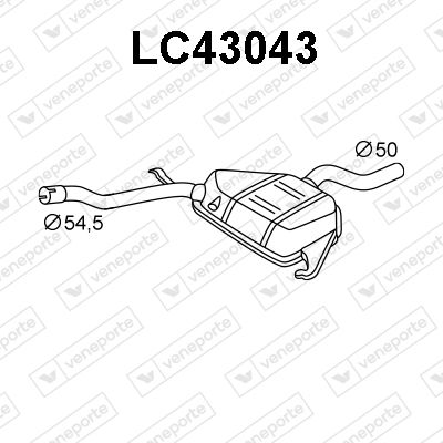 LC43043 VENEPORTE Средний глушитель выхлопных газов