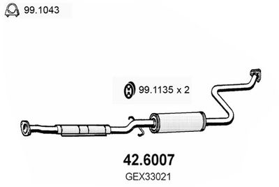 426007 ASSO Средний глушитель выхлопных газов