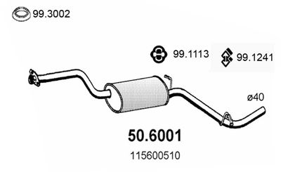 506001 ASSO Средний глушитель выхлопных газов