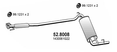 528008 ASSO Средний  конечный глушитель ОГ