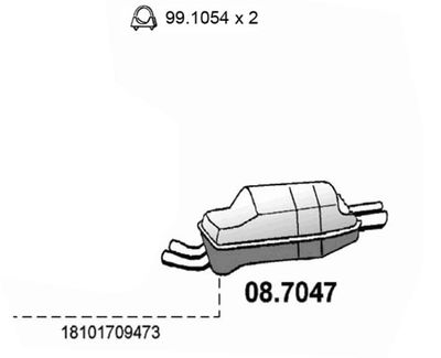 087047 ASSO Глушитель выхлопных газов конечный