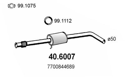 406007 ASSO Средний глушитель выхлопных газов