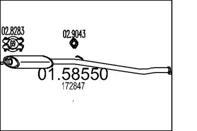 0158550 MTS Средний глушитель выхлопных газов