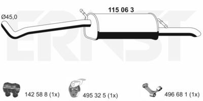 115063 ERNST Глушитель выхлопных газов конечный