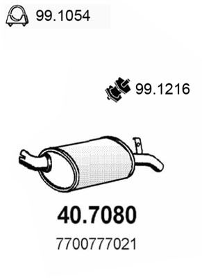 407080 ASSO Глушитель выхлопных газов конечный