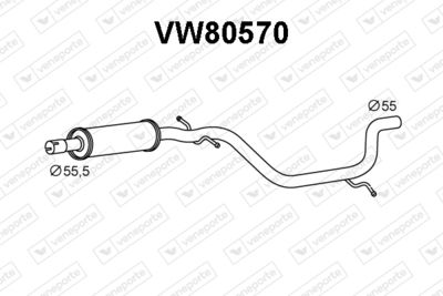 VW80570 VENEPORTE Средний глушитель выхлопных газов
