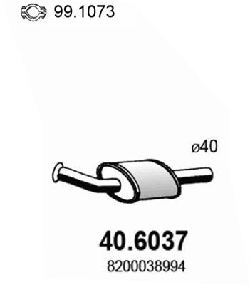 406037 ASSO Средний глушитель выхлопных газов