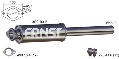 309035 ERNST Предглушитель выхлопных газов