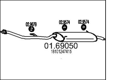 0169050 MTS Глушитель выхлопных газов конечный