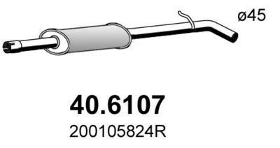 406107 ASSO Средний глушитель выхлопных газов