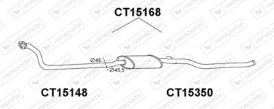 CT15168 VENEPORTE Средний глушитель выхлопных газов