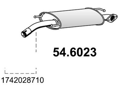 546023 ASSO Средний глушитель выхлопных газов