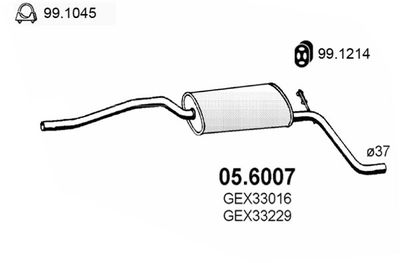 056007 ASSO Средний глушитель выхлопных газов