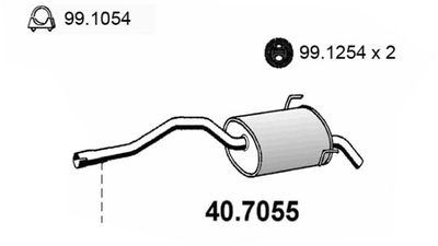 407055 ASSO Глушитель выхлопных газов конечный