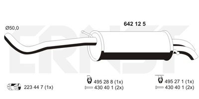 642125 ERNST Глушитель выхлопных газов конечный