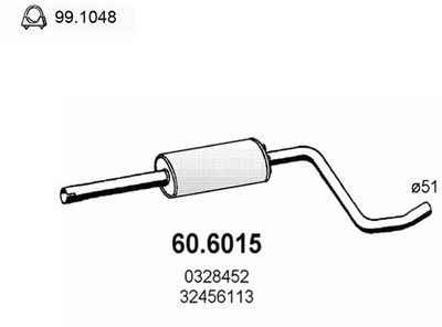 606015 ASSO Средний глушитель выхлопных газов