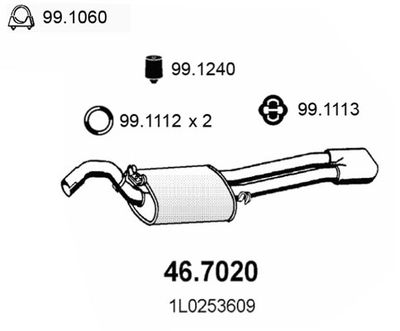 467020 ASSO Глушитель выхлопных газов конечный