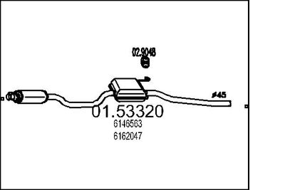 0153320 MTS Средний глушитель выхлопных газов