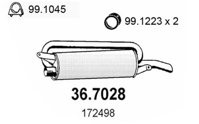 367028 ASSO Глушитель выхлопных газов конечный