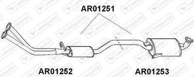 AR01253 VENEPORTE Средний глушитель выхлопных газов