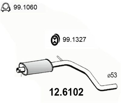 126102 ASSO Средний глушитель выхлопных газов
