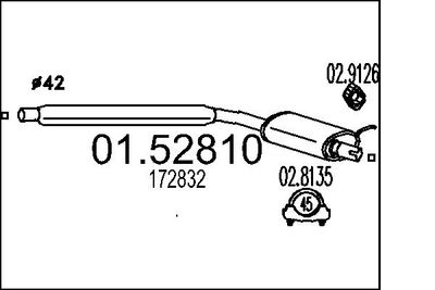 0152810 MTS Средний глушитель выхлопных газов