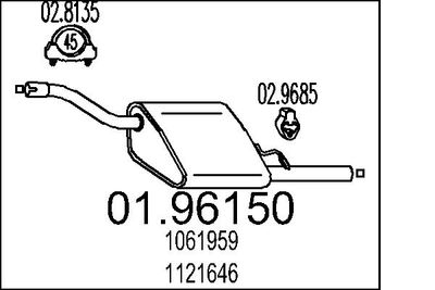 0196150 MTS Глушитель выхлопных газов конечный
