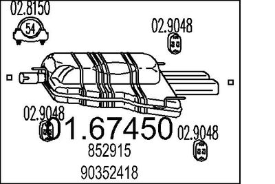 0167450 MTS Глушитель выхлопных газов конечный